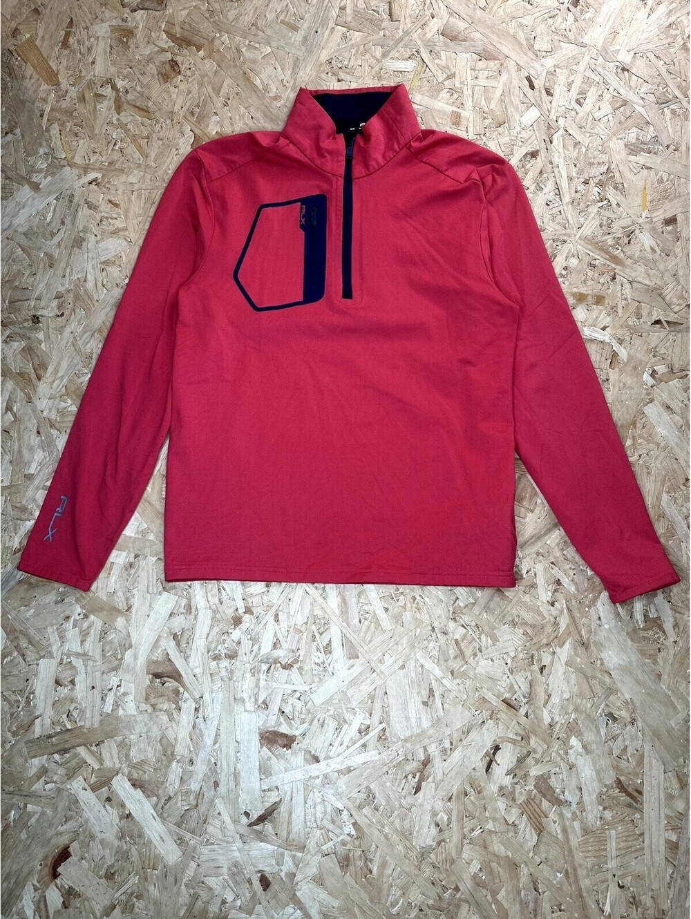 Ralph Lauren RLX Golf Mens Medium Red 1/4 Zip Pullover Jacket Windshirt